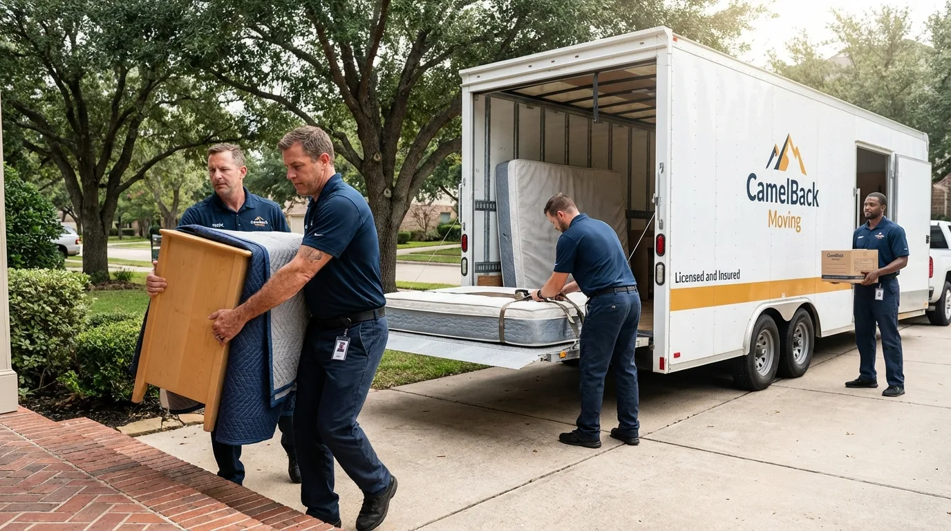 Crew loading residential truck for cross-state move from Billings, MO